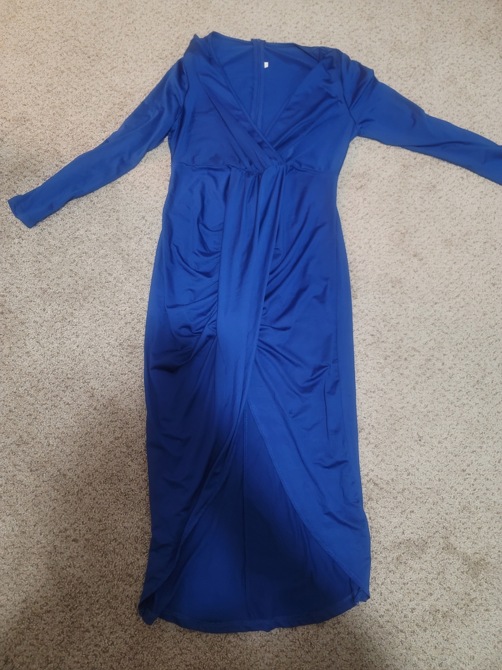 Classic Royal Blue And Black Long Sleeve Dress